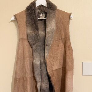 Haute Hippie Genuine Suede and Rabbit Fur Vest